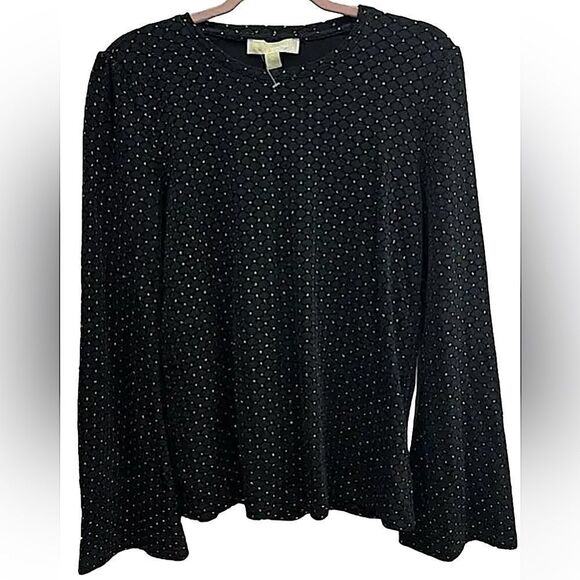 Michael Michael Kors Bell Sleeve Gold Dot Blouse! - Picture 2 of 14